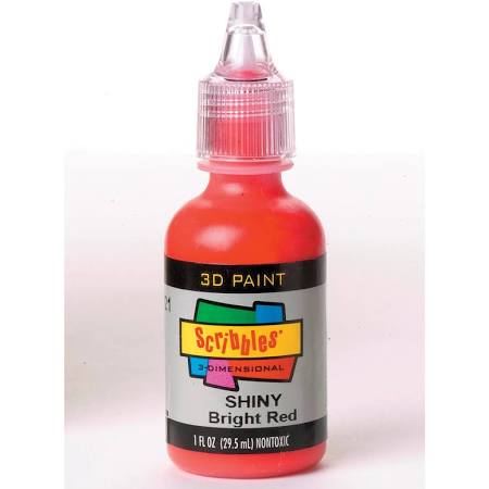 SCRIBBLES  BRIGHT RED 1OZ FABRIC PUFF PAINT